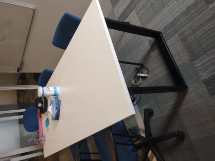 7 x 3 meeting room table white with black base