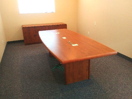 BOAT SHAPED BOARDROOM TABLE