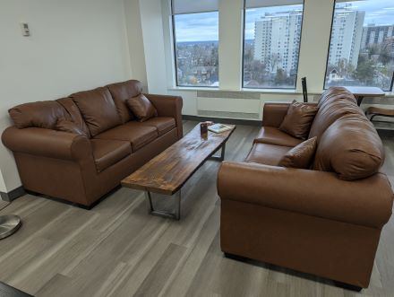 3 SEATER SOFAS IN CARMEL COLOR LEATHER