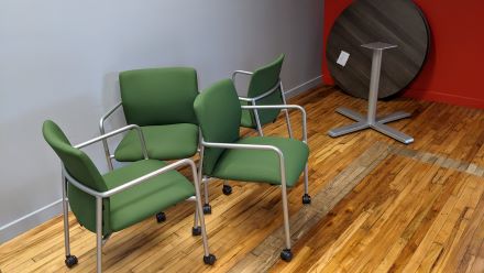 STEELCASE NESTING CHAIRS ON CASTERS